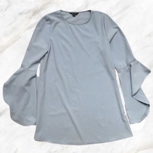 HAODUOYI Simple Light Blue Dress- Small